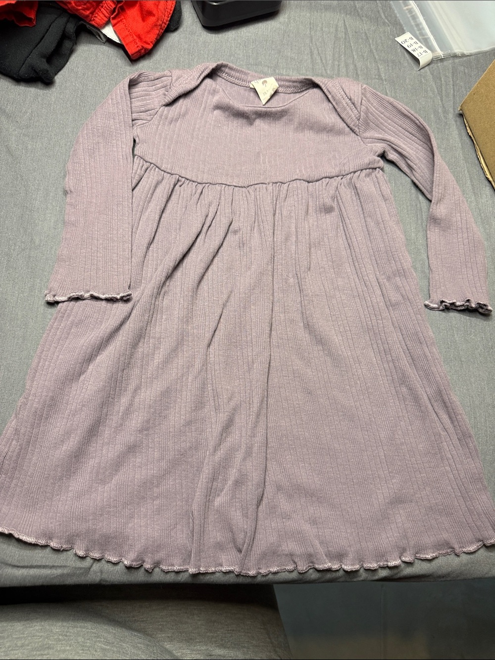 kate quinn Lilac Ribbed Long-Sleeve Knit Dress